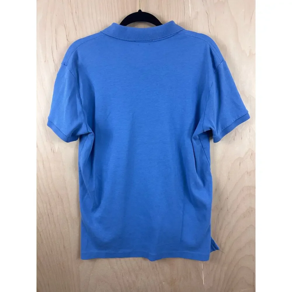 Polo Ralph Lauren Blue Custom Fit Polo Shirt Men's Medium Red‎ Pony